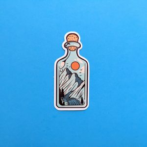 Mountain essence bottled sticker, Mountains sticker, Nature sticker, Cool sticker, Laptop sticker