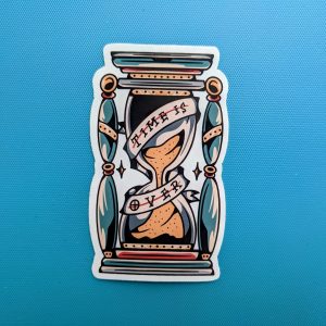 Time is Over Hourglass Sticker | Tattoo Stickers, Cool Stickers, Laptop Stickers, Water Bottle Stickers