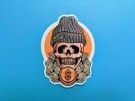 Rich Skull Sticker | Tattoo Stickers, Cool Stickers, Laptop Stickers, Skateboard Sticker