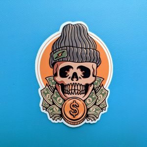 Rich Skull Sticker | Tattoo Stickers, Cool Stickers, Laptop Stickers, Skateboard Sticker