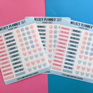 Colourful Weekly Planner Sticker Sheet, Bullet Journal Stickers, Journaling Stickers