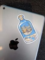 Camping on the moon in a bottle | Camping Sticker, Nature Sticker, Moon Sticker, Laptop Sticker