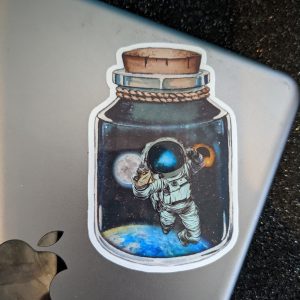 Space Astronaut in a bottle, Astronaut Sticker, Space Sticker, Cool Sticker, Laptop Sticker