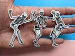 3 Skeleton dancing stickers - Skeleton Sticker - Dance Macabre sticker - Skull drawing - Laptop sticker