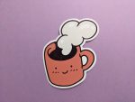 Kawaii Morning Coffee Sticker | Vinyl Sticker | Coffee Lovers, Cute Sticker, Kawaii Sticker