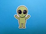 Cute Alien Sticker | Vinyl Sticker | Laptop Sticker, Skateboard Sticker, Cute Sticker
