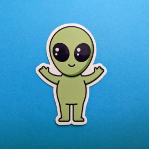 Cute Alien Sticker | Vinyl Sticker | Laptop Sticker, Skateboard Sticker, Cute Sticker