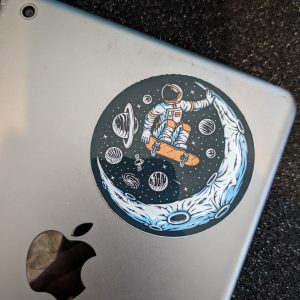 Astronaut Skateboarding on the moon | Vinyl sticker | Astronaut sticker, Skateboard sticker, Space sticker