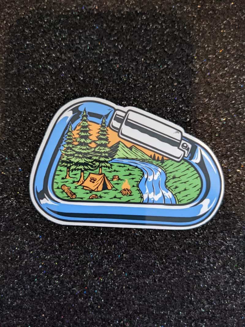 Carabiner Camping Sticker | Vinyl Sticker | Nature Sticker, Water bottle Sticker, Laptop Sticker - Image 2