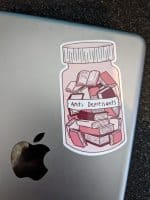 Books are my Anti Depressant Sticker, Bookish stickers Made From Vinyl for Laptops, Cars, Phones