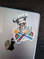 Skull Chef Sticker | Tattoo Sticker |  Skull Sticker, Laptop Sticker, Cool Sticker