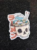 Aesthetic Skull With Ramen Vinyl Sticker