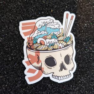 Aesthetic Skull With Ramen Vinyl Sticker