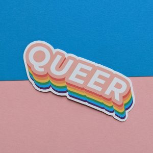 Colorful Queer Sticker | LGBTQ Stickers | Pride Stickers for Water Bottle, Laptops, Cars