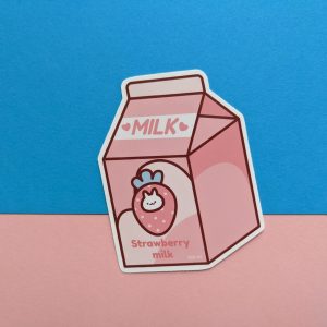 Strawberry Milk Sticker, Aesthetic Sticker, Cute Sticker, Strawberry Sticker, Kawaii Sticker