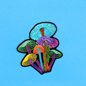 Trippy Neon Mushroom Sticker - Neon Stickers - Cool Stickers - Laptop Stickers