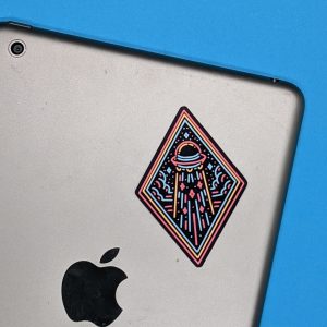 Neon invasion UFO Sticker - Neon Stickers - Alien Stickers - Cool Stickers - Laptop Stickers