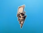 Lightning Bolt Skull Sticker | Tattoo Stickers, Cool Stickers, Laptop Stickers, Skateboard Stickers