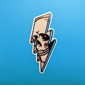 Lightning Bolt Skull Sticker | Tattoo Stickers, Cool Stickers, Laptop Stickers, Skateboard Stickers