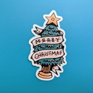 Tattoo Style Christmas Tree Sticker | Tattoo Stickers, Cool Stickers, Laptop Stickers, Christmas Stickers