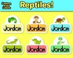 Cute Custom Daycare Labels | 12 Dishwasher Safe Labels | Personalized Reptile School Supply Labels