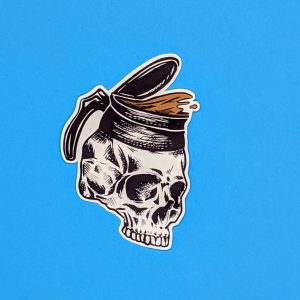 Skull Coffee Pot Sticker, Coffee Stickers, Skull Stickers, Mug Stickers, Vinyl Stickers, Laptop Stickers
