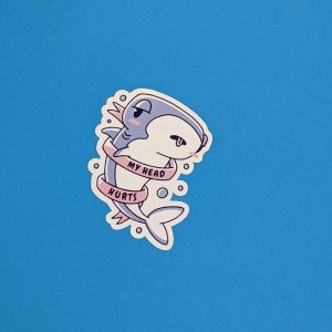My head hurts | Funny Hammerhead Shark sticker / Animal Sticker / Nature Sticker / Cool Sticker