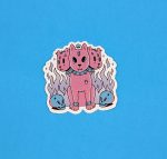 Pastel Goth Three-Headed Dog Sticker - Unique Vinyl Decal for Laptops, Water Bottles, Phone Cases