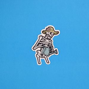 Gardening Skeleton - Skeleton Stickers - Gardening stickers - Skull Sticker - Laptop sticker