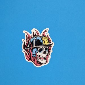 Fireman Skull Sticker / Firefighter Sticker / Fireman Sticker / Gift for Firefighters