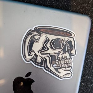 Macabre Aesthetic Skull Coffee Mug Sticker, Coffee Stickers, Skull Stickers, Macabre Stickers