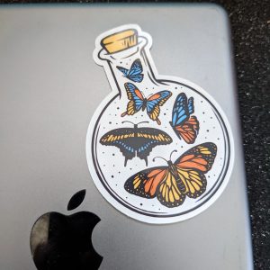 Butterflies In a Jar Sticker, Butterfly stickers, cute stickers, nature stickers, laptop stickers