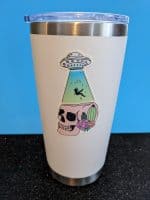 Alien abduction skull sticker / Alien stickers, Skull stickers, UFO stickers