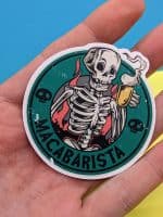 Macabarista sticker / Barista Sticker, Coffee Sticker, Skull Sticker, Macabre Sticker, Skull Sticker