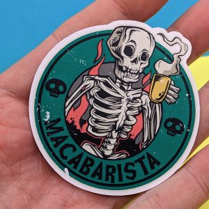 Macabarista sticker / Barista Sticker, Coffee Sticker, Skull Sticker, Macabre Sticker, Skull Sticker