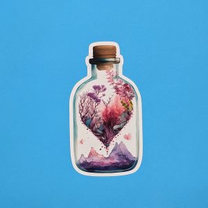 Heart in a bottle sticker - Cute sticker, love sticker, Valentines day sticker