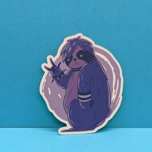 Gothic Emo Sloth Sticker | Goth Stickers, Emo Stickers, Animal Stickers, Cute Stickers