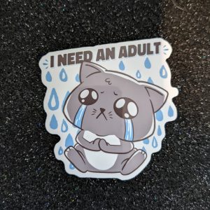 I need an adult cute cat sticker, cute sticker, animal sticker, funny sticker