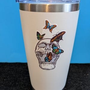 Butterfly Skull Sticker, Butterfly sticker, Cool Sticker, Macabre Sticker, Laptop Sticker