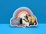 Rainbow Trash Raccoon Sticker, Cute Sticker, Animal Sticker, Trash Panda