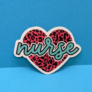 Cheetah print nurse heart sticker | Nursing Sticker, Nurse Gift, Nursing Student, Tumbler Sticker