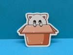 Shy Cat Sticker - Cute Sticker, Animal Sticker, Shy Sticker, Kitten Sticker, Laptop Sticker