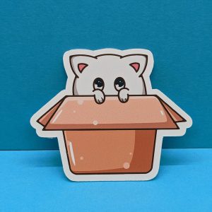 Shy Cat Sticker - Cute Sticker, Animal Sticker, Shy Sticker, Kitten Sticker, Laptop Sticker