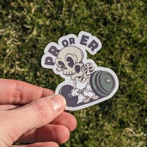 PR or ER - Funny Gym Sticker, Water Bottle Sticker, Workout Sticker, Fitness Sticker, Weightlifting Sticker