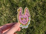 Trippy Melting Rabbit Sticker - psychedelic stickers, cool stickers, laptop stickers, animal stickers