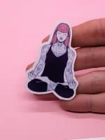 Tattooed Yoga Girl Sticker - Yoga Sticker, Middle Finger, Tattoo Sticker, Laptop Sticker