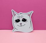 Sad white cat sticker | Cute sticker, Feline sticker, Laptop Sticker