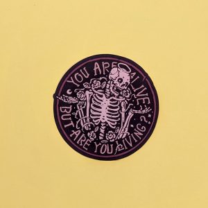 You Are Alive, But Are You Living? Skeleton Sticker, Laptop Sticker, Vinyl Sticker