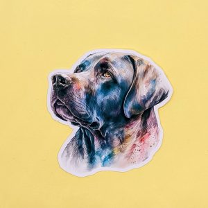 Cute Labrador Sticker // Watercolor Dog Decal for Dog Lovers, Laptops, Phones, Water bottles