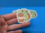 Cute Coffee Turtle Sticker - Laptop sticker, Kindle Sticker, Vinyl Sticker